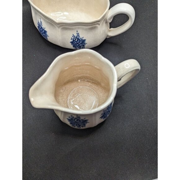 SEARS Mayhill creamer and gravy boat Federalist, Blue Flowers, 9 1/4 i - Picture 5 of 9
